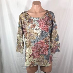 Prana 3/4 Sleeve Tee Size Large